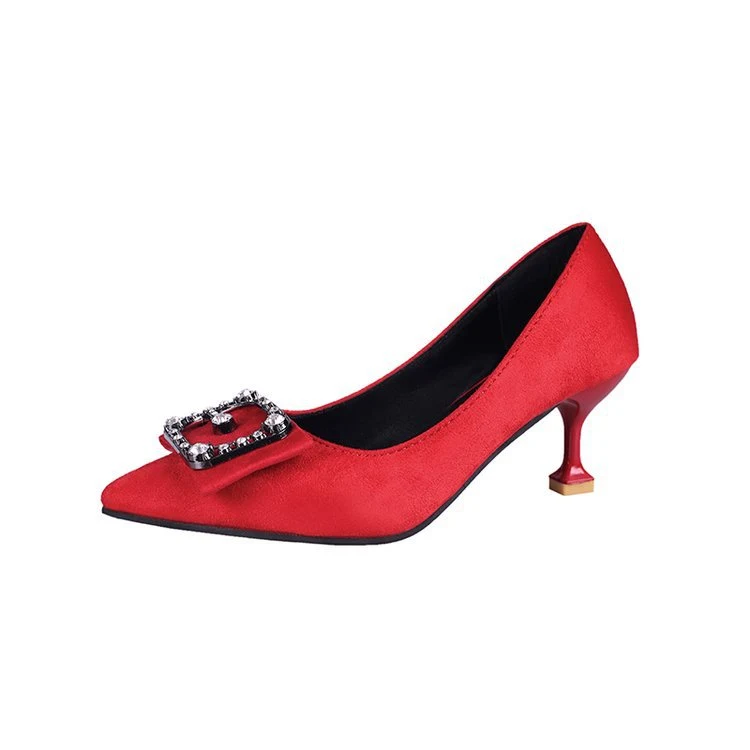Title 2, Fine heel suede metal fashion womens shoes for...
