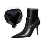 Slim Super High Heel Pointed Side Zipper Winter Short Tube Boots offer a stylish and comfortable way to stay warm during — photo 1