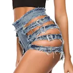 Hot Pants Yaz Kesimi Seksi Kot Şort — Fotoğraf 3