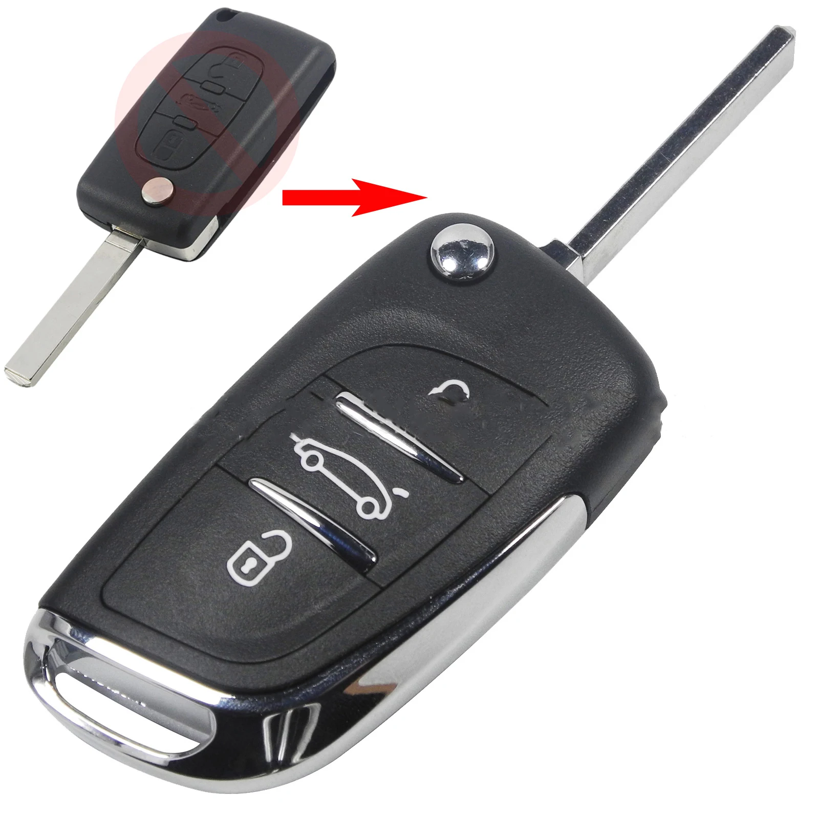 Citroen Modified Remote Control Folding Car Key Case. Protect your key and upgrade its look and feel. Enhanced functiona — photo 4