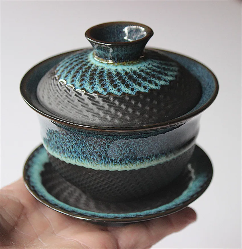 Title 2, Tianmu Glaze Kiln Changed Gaiwan for Kungfu Tea...