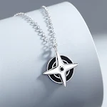 Collar con cruz de plata de ley para hombre, colgante japonés de moda hip hop, estilo moderno y llamativo, perfecto para cualquier ocasión. — foto 1