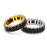 Anel Niche de aço titânio com zircônias coloridas, um acessório vibrante e estiloso para adicionar um toque de cor e personalidade ao seu visual. — foto 12
