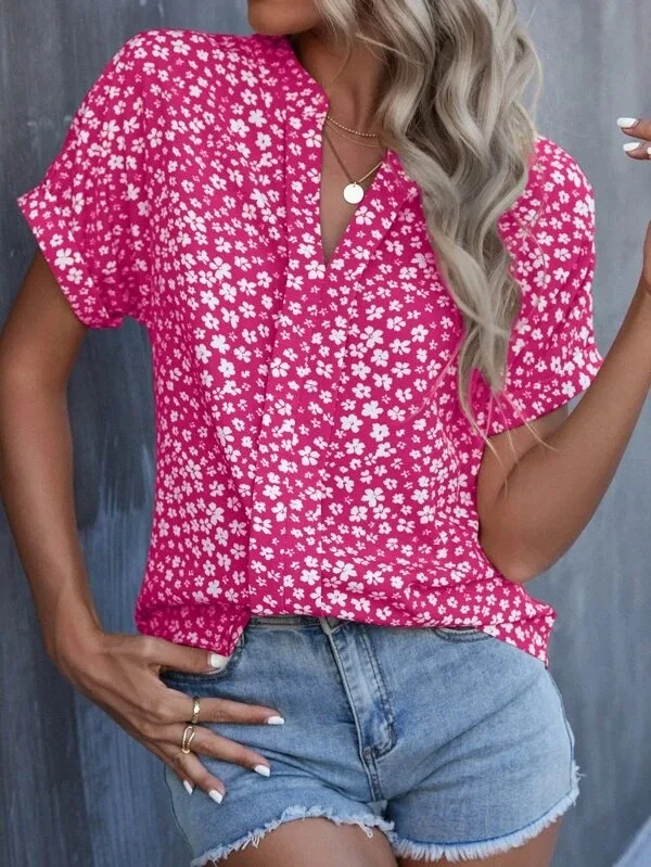 Title 6, European and American Summer Floral Print Short...