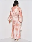European And American Loose Printed Casual Long Satin Satin Dress — photo 19