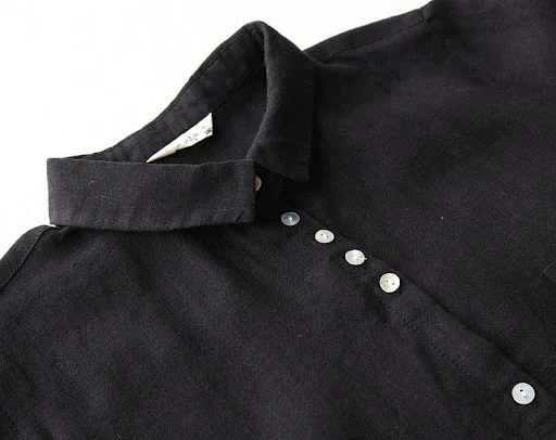 Title 4, Zomer linnen stof revers lange shirtjurk