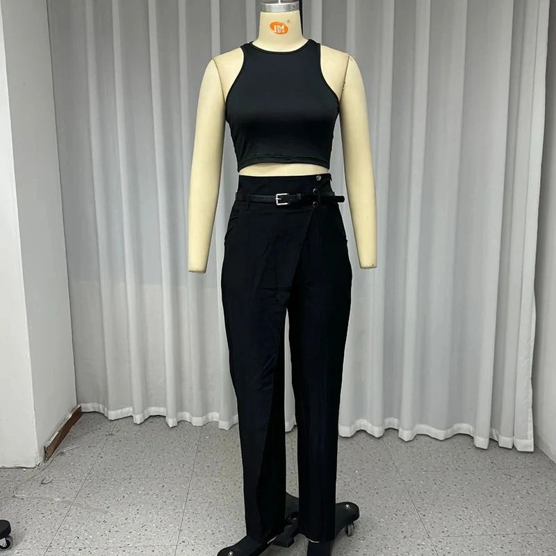 Title 2, Dames tweedelige set, mouwloze blouse en broek ...