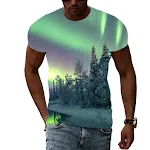 Trend Print Men's Aurora Pattern 3D T-Shirt. Experience ultimate comfort and style. Stand out with this unique and eye-c — photo 7