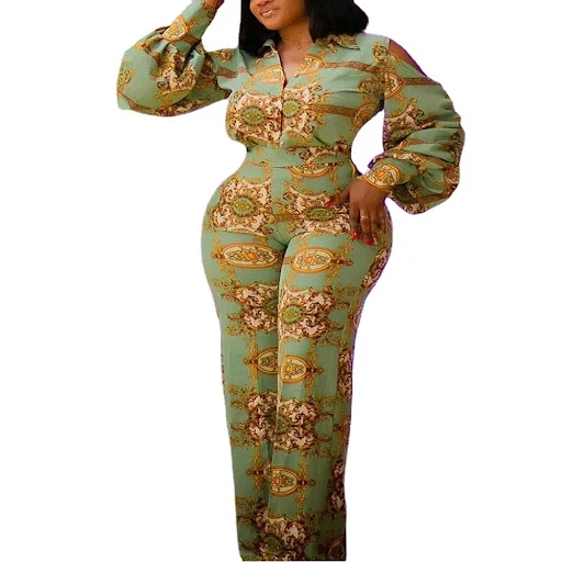 Title 2, Off Shoulder Lantern Sleeve Stretch Green Digit...