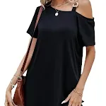 Women's Asymmetric Collar Split Short Sleeve Dress — photo 6