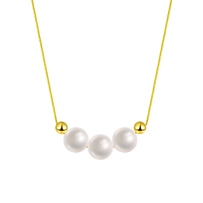 Colar Redondo de Prata 925 com Pérola de Concha, ideal para mulheres. Adicione sofisticação ao seu look diário ou especial. — foto 3