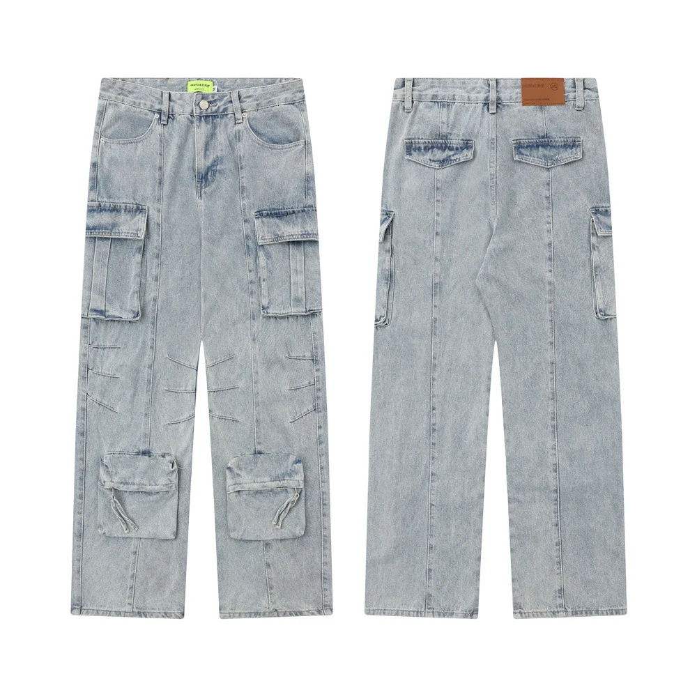 Multi-pocket werkjeans voor heren en dames. Duurzame en functionele jeans voor de werkplaats, met veel handige opbergruimte. — foto 23