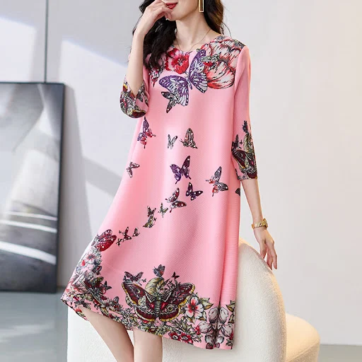 Title 6, Butterfly Print Rhinestone Loose Temperament Sl...