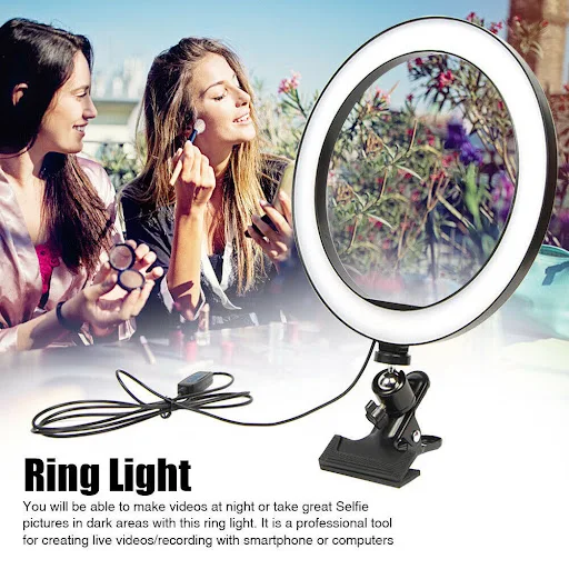 Title 2, Live Ring Light Fixing Clip, 6-10 Inch Selfie L...