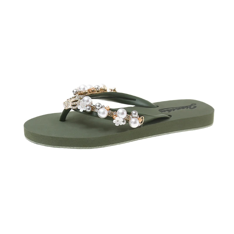 Pearl Crown Rhinestone Flip-flops, perfect for a stylish and comfortable summer look. Sparkle with every step in these b — photo 5
