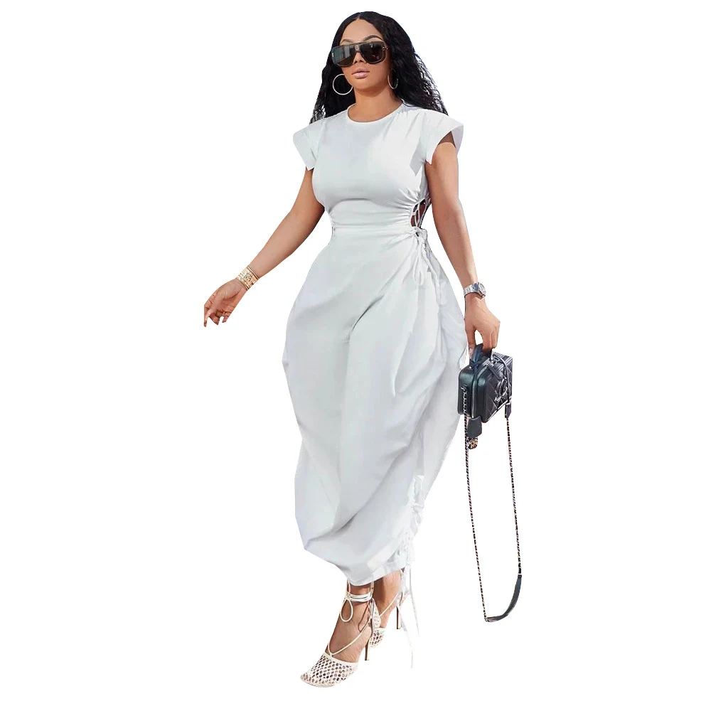 Title 37, Womens Clothing Round Neck Waist Trimming Bud ...