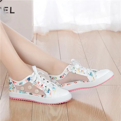 Title 3, Korean style flat high-top canvas shoes for chi...