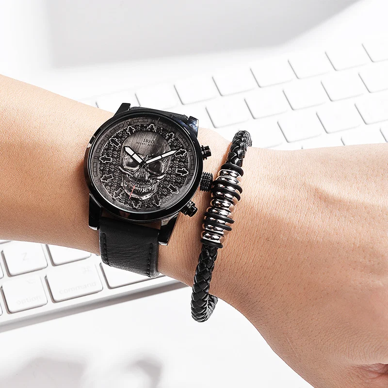 Title 4, Skull Heren Creatieve Sport Quartz Xiangyun Arm...