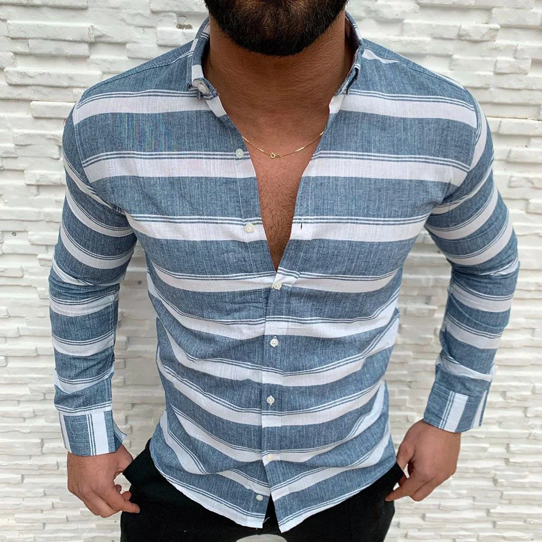 Camisa Casual Masculina com Botões na Lapela Manga Longa Conforto e Estilo para o Dia a Dia e Ocasiões Informais Visual Moderno e Elegante. — foto 5
