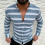 Camisa Casual Masculina com Botões na Lapela Manga Longa Conforto e Estilo para o Dia a Dia e Ocasiões Informais Visual Moderno e Elegante. — foto 5