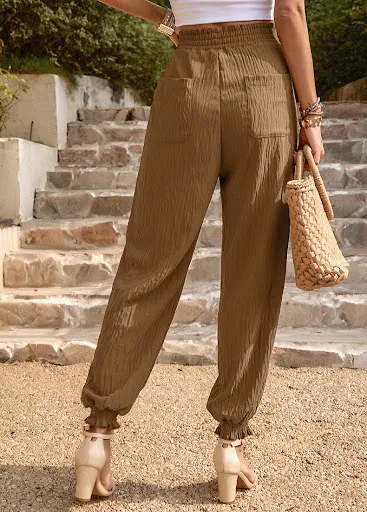 Title 9, Pantalon dété ample taille haute couleur unie ...
