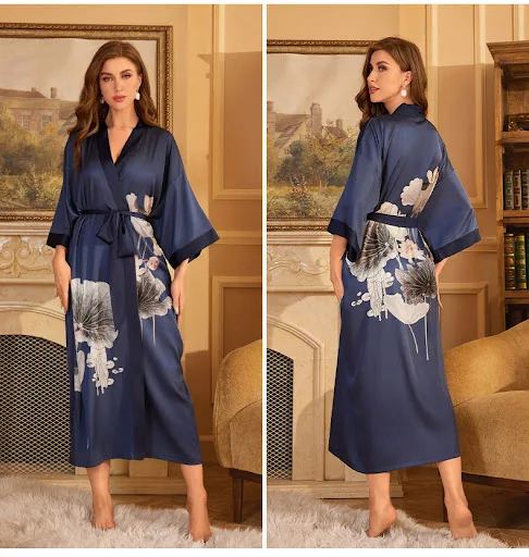 Title 15, Pajamas Nightgown Shadow Red Satin Luxury Lace-...