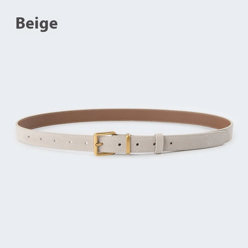 Cinto feminino de couro camurça com efeito retrô, couro bovino, perfeito para um visual elegante e vintage. Ajuste ideal para realçar sua silhueta. — foto 1