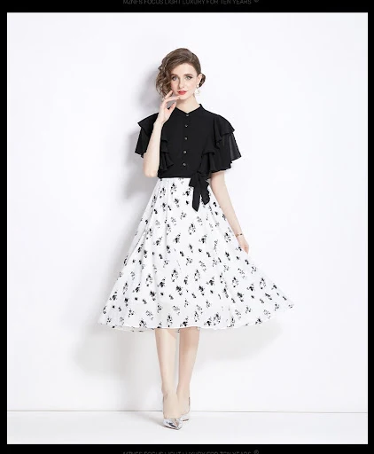 Title 5, Fried Street Waist A- Line Midi Dress
