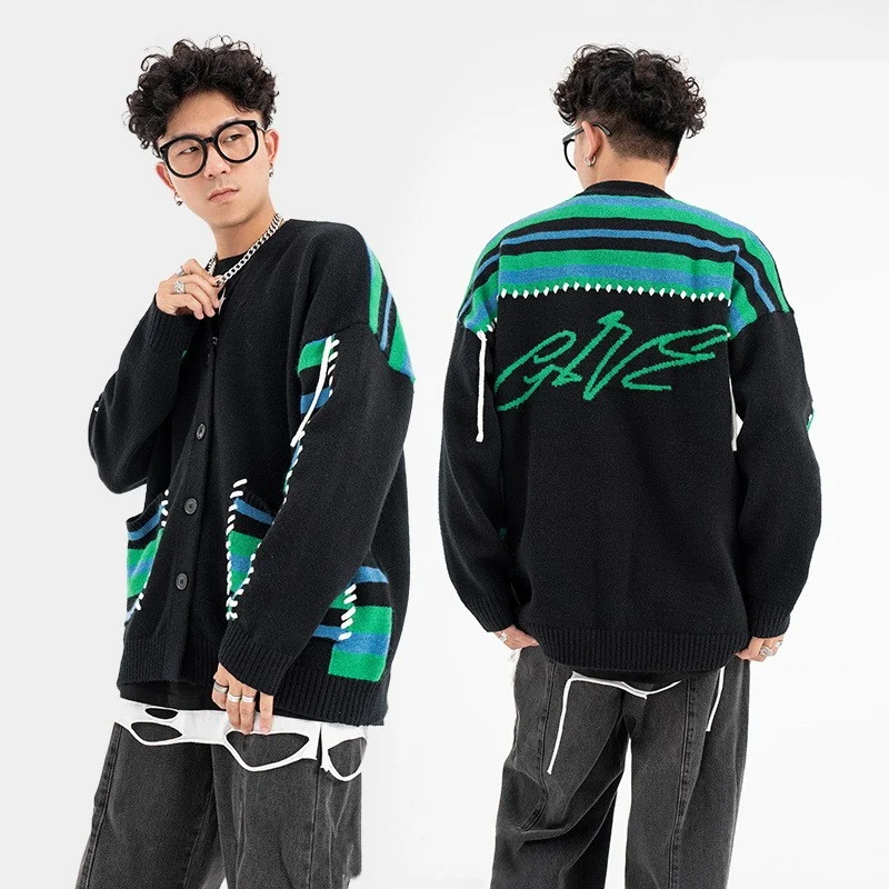 Title 2, Casual gebreid vest met V-hals en enkele rij kn...