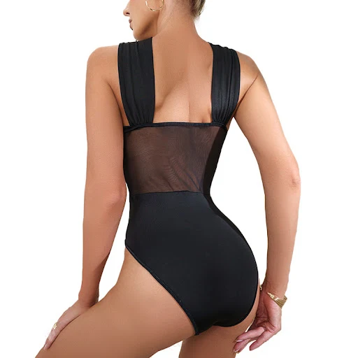 Title 4, Corset Herringbone Sheer Halterneck Jumpsuit Se...
