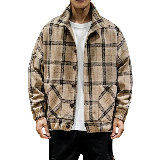 Title 2, Mens Plaid Popular Casual Clothes Trend Jacket...