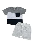 Baby pakje met stiksels, korte mouwen, ideaal voor kleine kinderen. Comfortabel, ademend en perfect voor dagelijks gebruik. — foto 2