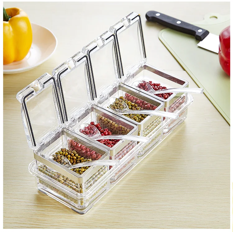 Title 1, European acrylic seasoning box with stainless s...