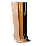 Over The Knee Boots Patent Leather High-heel Boots Women's Large Size Shoes. Elevate your style with these fashionable a — photo 3