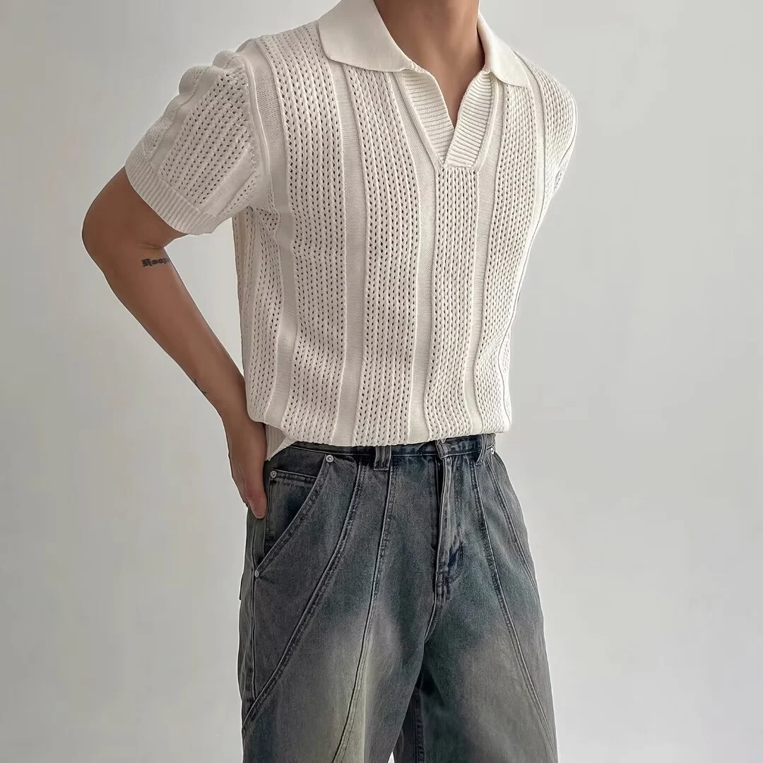 Modische Herren Sommer Hollow T-Shirt Vielseitig Atmungsaktiv & leicht Perfekt für warme Tage Stilvoll und bequem genießen Sie den Sommer — foto 4