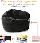 Travesseiro em U recarregável para viagem Roupa multifuncional Suporte para cabeça e pescoço, ideal para viagens e voos, conforto e praticidade. — foto 12