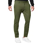 Pantaloni Chino Uomo Slim-fit Tinta Unita Stretch Pieghe Tapered Casual. Comfort e stile senza compromessi. Perfetti per ogni occasione. — foto 10