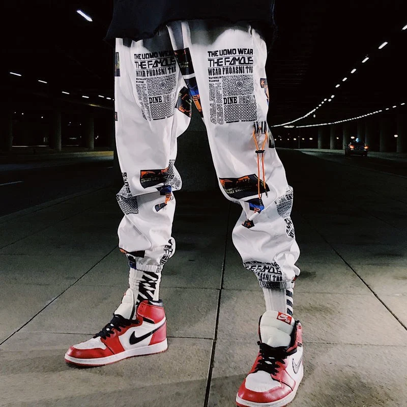 Title 4, Mens Hip Hop Letter Pocket Pants Casual Trouse...