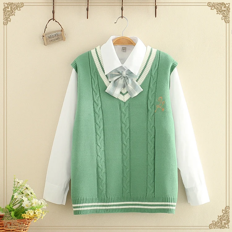 Junior High School Senior College Style Boudoir Suit Casual Vest Shirt Two-piece Set — photo 3