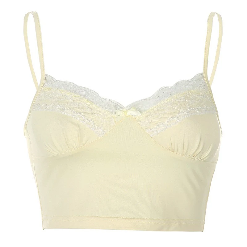Nieuwe Lace Milk Silk Sling Vest. Zomerse top met kant, zacht en comfortabel. Perfect als onder- of bovenkleding. Licht en luchtig. — foto 3