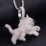 Colar masculino Hip Hop com pingente de leopardo de zircônia total. Design arrojado e cheio de estilo para homens que buscam se destacar. — foto 9