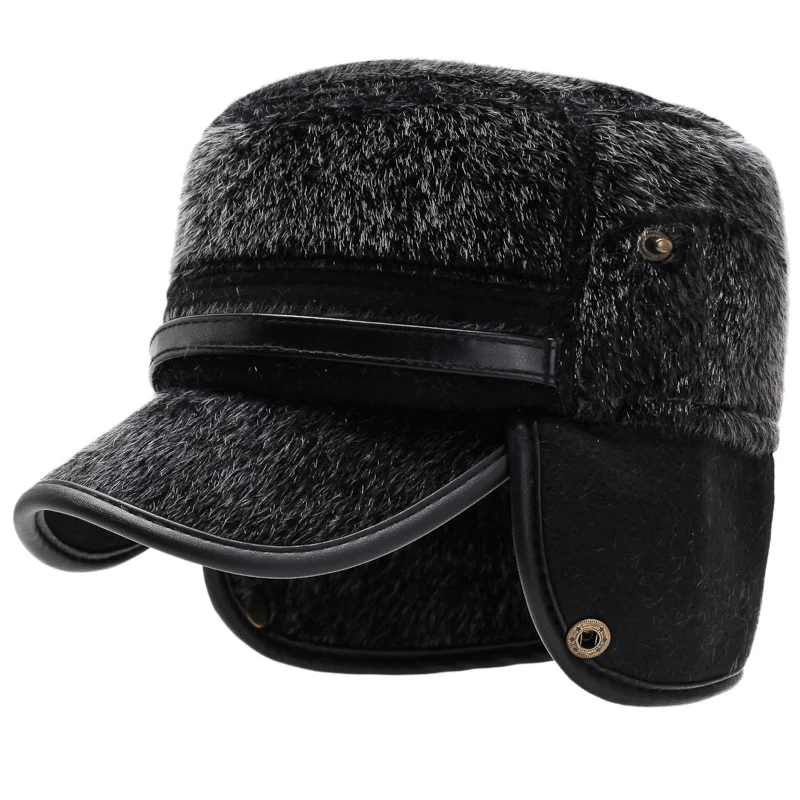 Heren platte baseball cap van mink-achtige stof. Zacht, stijlvol en comfortabel voor dagelijks gebruik. Voeg stijl toe aan je outfit. — foto 3