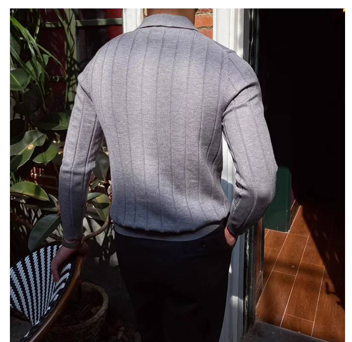 Title 8, All-matching slim fit gebreid overhemd met reve...