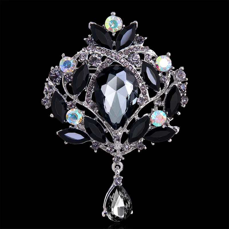 Modieuze strass-legering kroon corsage, sprankelend glazen accessoire voor dames, perfect voor speciale gelegenheden en voegt glans toe aan outfit. — foto 2