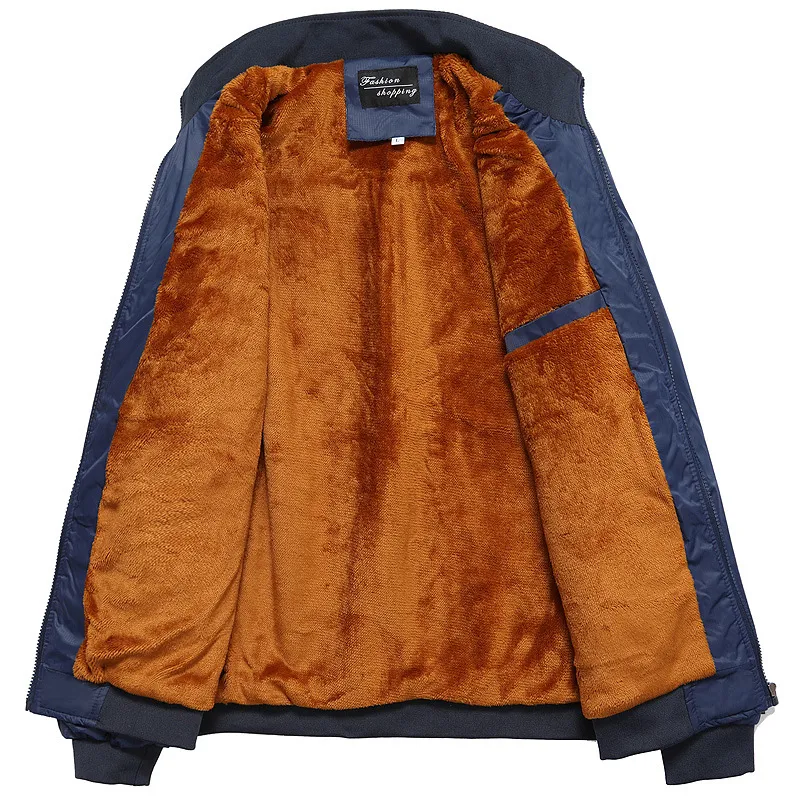 Winter Loose Velvet Thickened Jacket Men's Fleece Lined Coat for Middle-aged and Elderly Men Warm and Comfortable Winter — photo 8