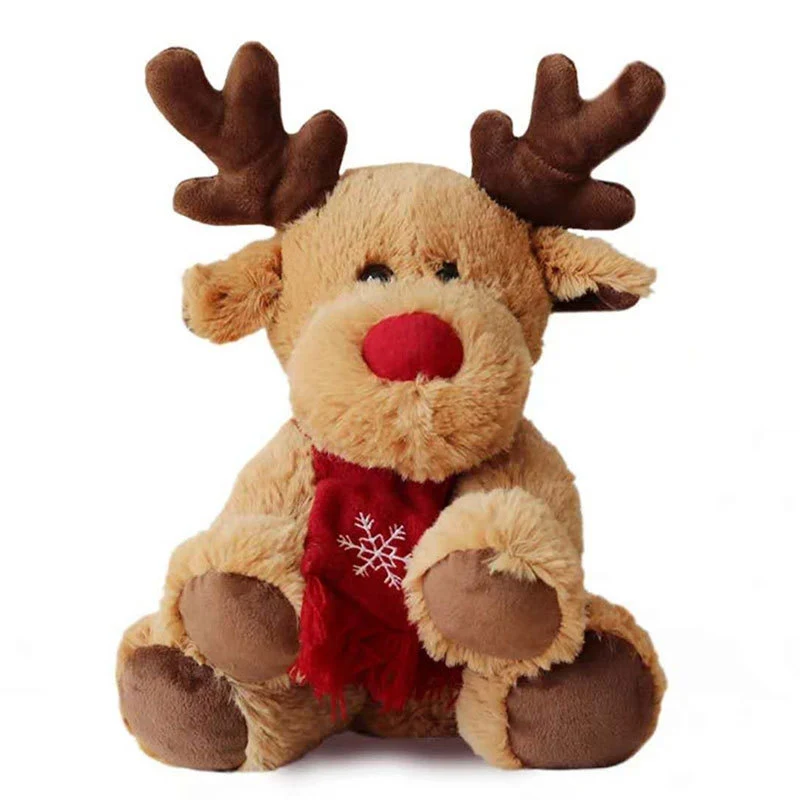 Boneca de pelúcia de alce de Natal, brinquedo para meninas e crianças, presente fofo. Pelúcia macia, perfeita para abraçar e presentear no Natal. — foto 1