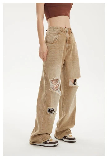 Title 17, Retro Tattered Jeans Jeans For Men And Women