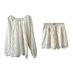 Completo donna elegante in Tencel con ricami e maniche lunghe. Perfetto per un look raffinato e confortevole. — foto 15