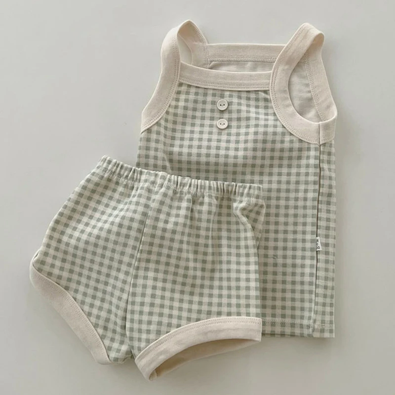 Conjunto Baby Cotton Sling Confortável Homewear Cool Vest Top para Bebê Fresquinho e Leve Ideal para o Verão e Uso Diário — foto 33