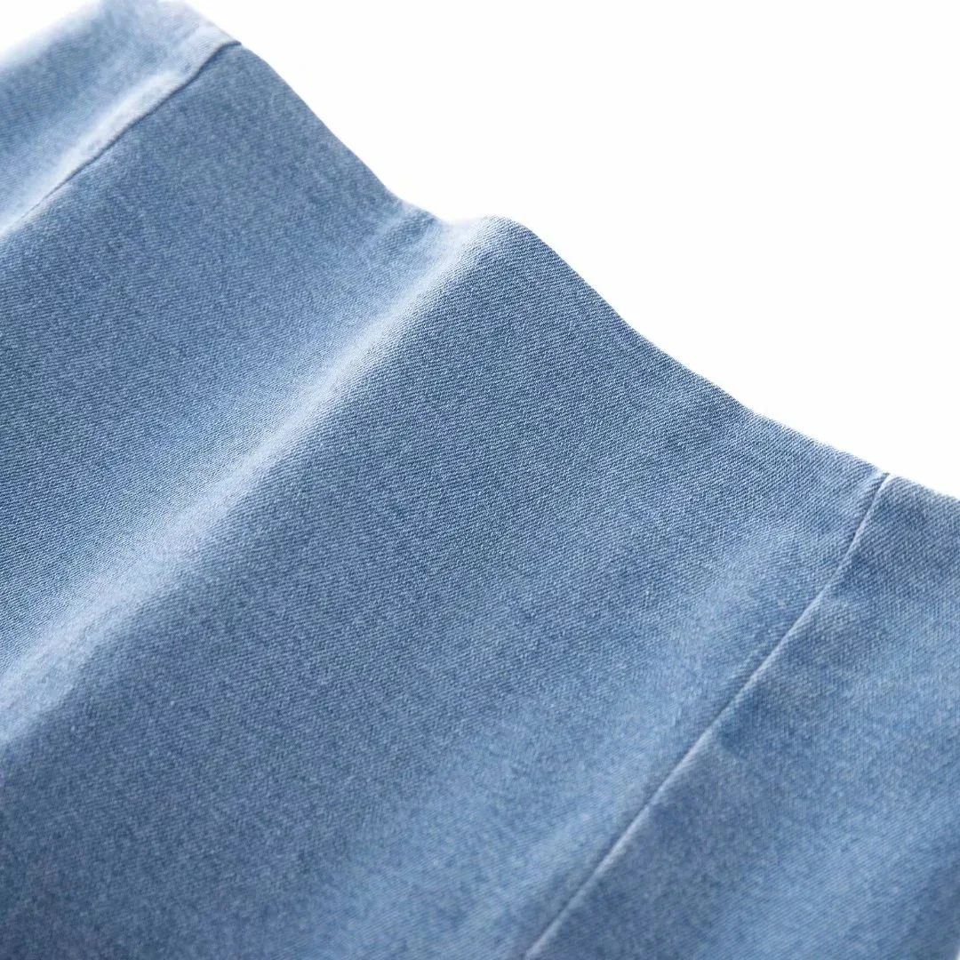 High Waist Stretch Double Slit Denim Hip-wrapped Skirt – Comfortable, flattering and stylish, perfect for everyday wear — photo 2